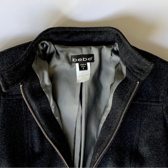 Bebe wool two-way zip jacket, lined, Size 6. - Picture 6 of 8